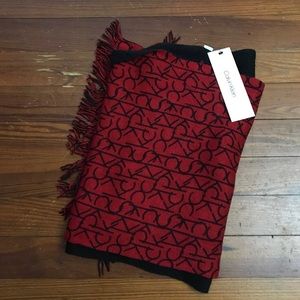 Calvin Klein red and black scarf